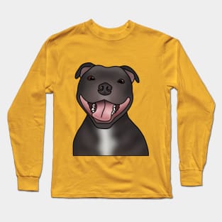 Staffordshire Bull Terrier Dog Portrait (Staffie) Long Sleeve T-Shirt